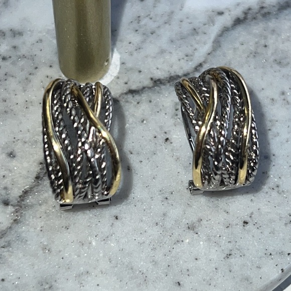 Silver and gold earrings - Picture 6 of 6